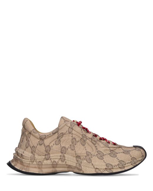 Gucci Brown Run Leather Sneakers for men