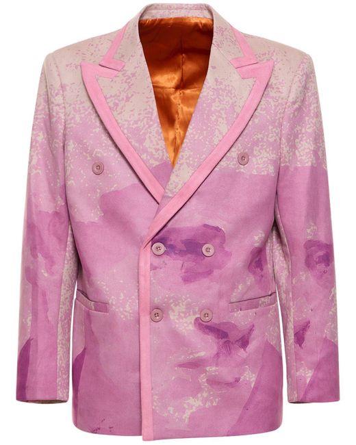 Kidsuper Pink Portrait Double Breasted Jacket for men
