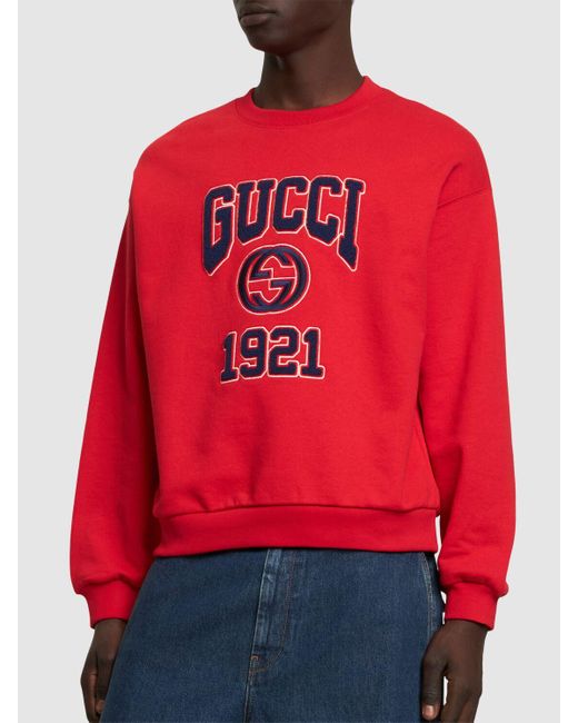 メンズ Gucci ライトコットンスウェットシャツ Red