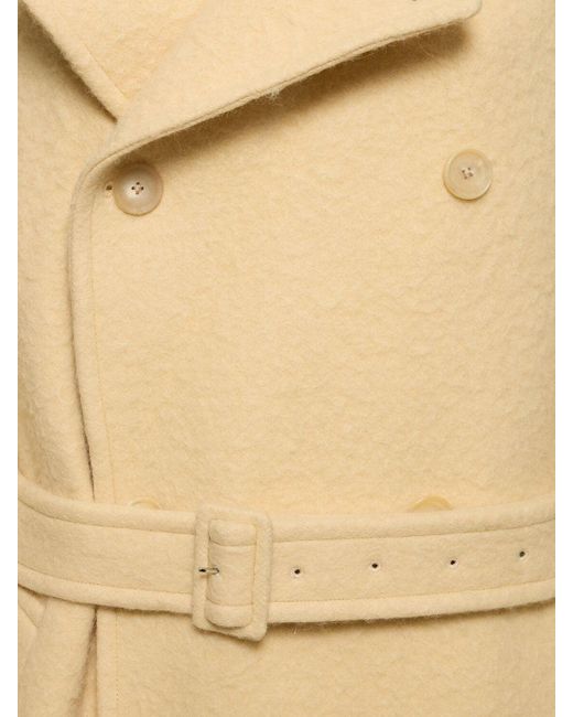 Trench-coat en alpaga brossé et laine Auralee en coloris Natural