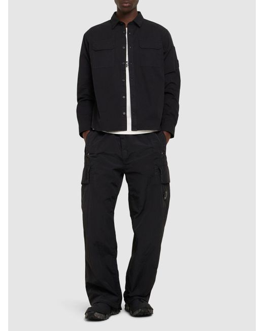 C P Company Herren Hemd Aus Bio-Gabardine in Black für Herren