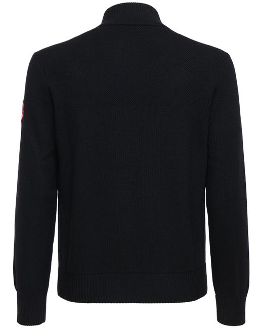 Piumino hybridge in maglia di lana di Canada Goose in Black da Uomo