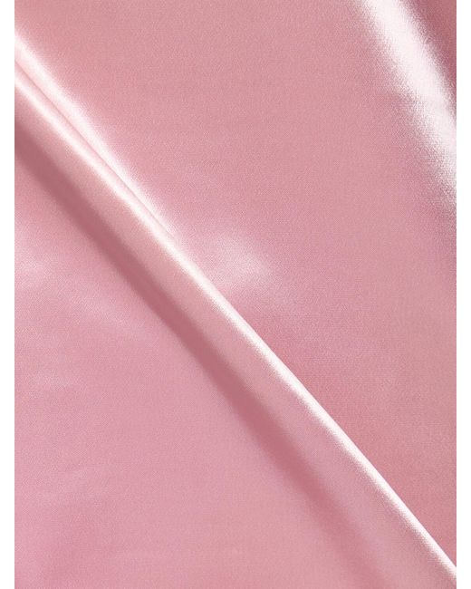 Robe courte en satin technique à col en v teagan Staud en coloris Pink