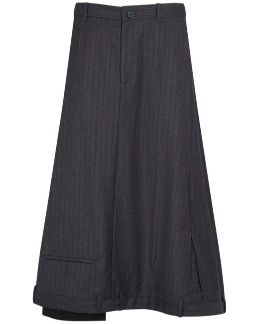 Balenciaga Gray Wool A-line Skirt