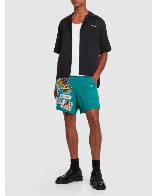 Lifted Anchors Embroidered Jacquard Knit Shorts in Green for Men Lyst