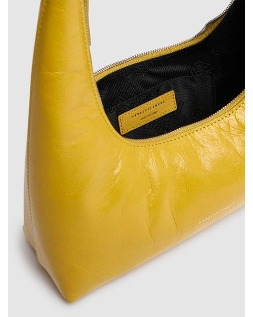 MARGE SHERWOOD Hobo クリンクルレザーショルダーバッグ Yellow