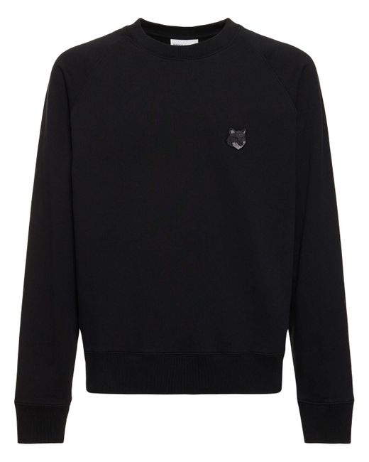 Maison Kitsuné Black Bold Fox Head Patch Oversize Sweatshirt for men
