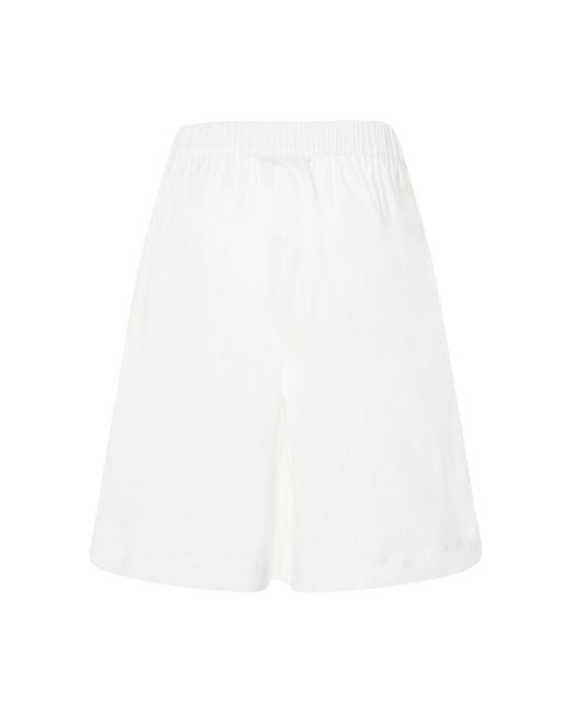 Max Mara White Oliveto Poplin Shorts