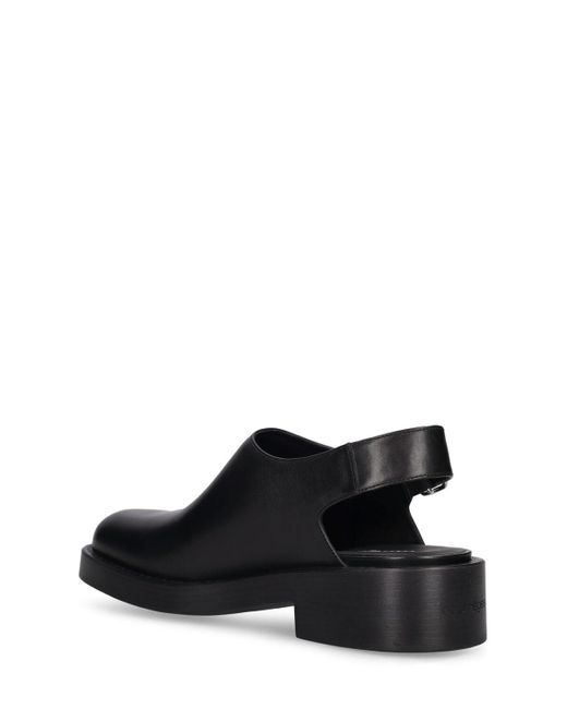 Courreges Black Gogo Leather Clogs for men