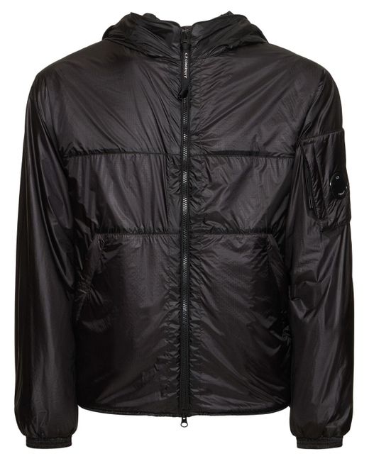 C P Company Black Nada Shell Hooded Jacket for men