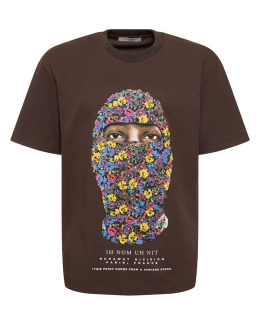 Ih Nom Uh Nit Brown Multi-flower Mask T-shirt for men