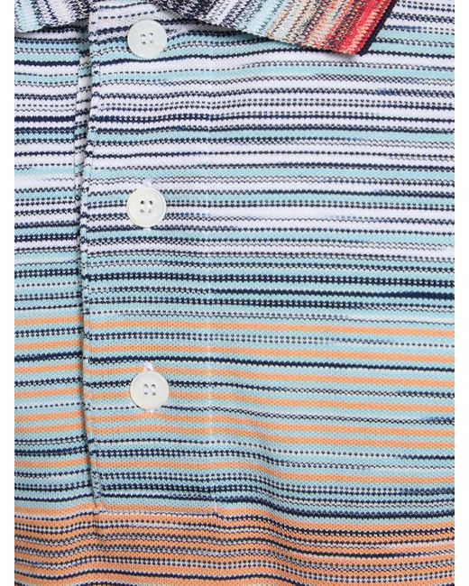 Missoni Gray Degradé Half Button Cotton Polo for men