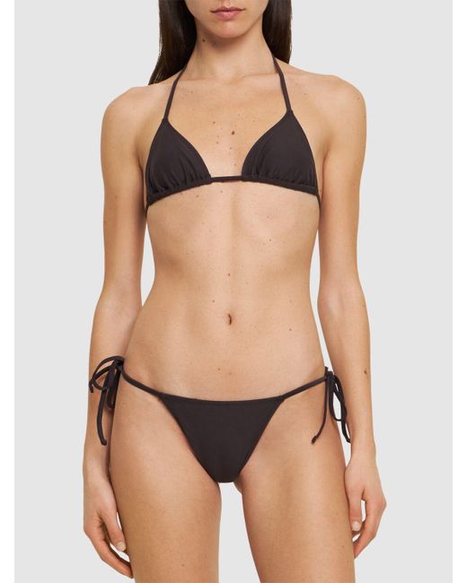 Tropic of C Black Praia Triangle Bikini Top