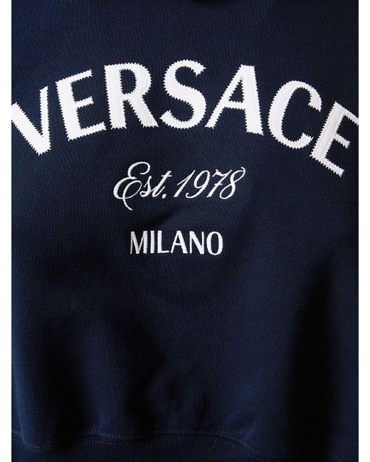 Sudadera de jersey con logo Versace de color Blue