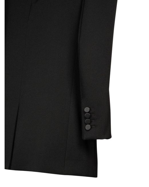 Saint Laurent Black Wool Gabardine One Button Blazer