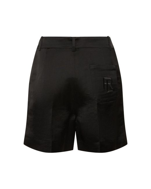 Ralph Lauren Collection Black High Waist Linen Blend Shorts