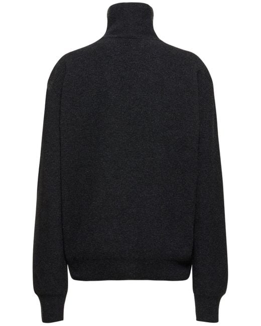 Lemaire Black Wool Blend Turtleneck Sweater