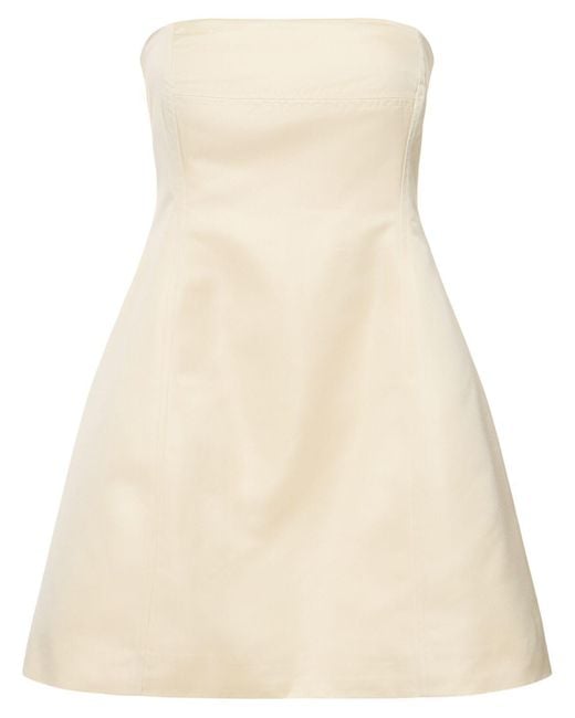 WeWoreWhat Natural Strapless Tech Mini Dress