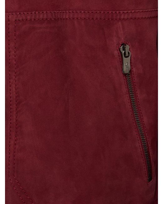 Ferrari Red Single Breasted Suede Jacket