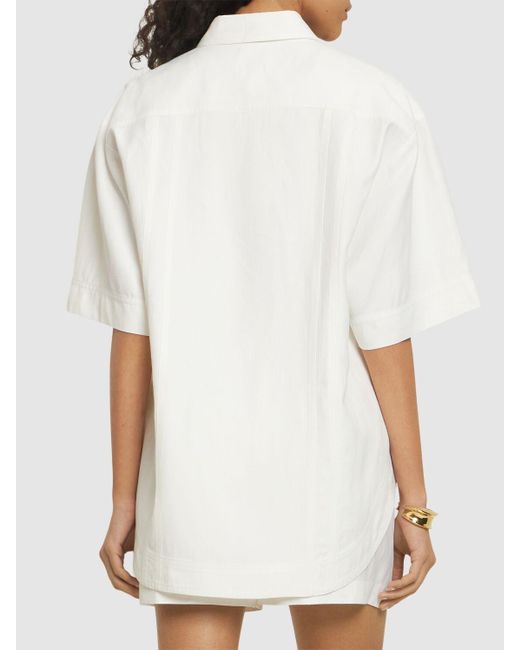 Camisa de lino y viscosa Loulou Studio de color White