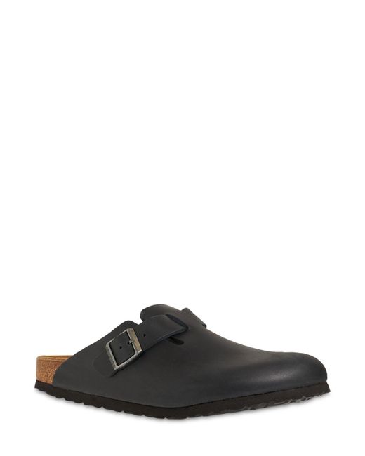 Birkenstock Black Boston Sfb Leather Sandals for men