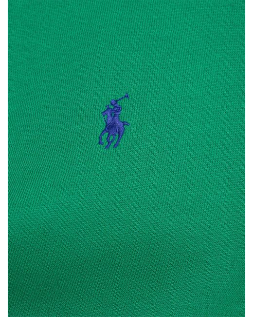 Felpa in misto cotone con mezza zip di Polo Ralph Lauren in Green
