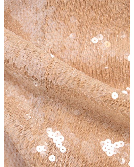 16Arlington Natural Seeran Sequined Lace-Up Mini Dress