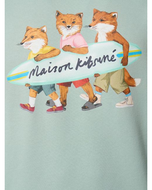 Maison Kitsuné Green Surfing Foxes Comfort Sweatshirt for men