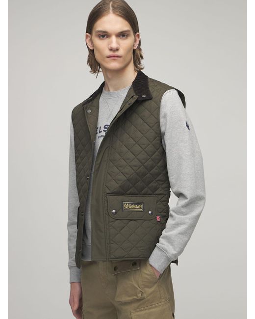 Belstaff Synthetic Waistcoat Lightweight Quilted Nylon Vest in Faded Olive  (Green) for Men - Lyst