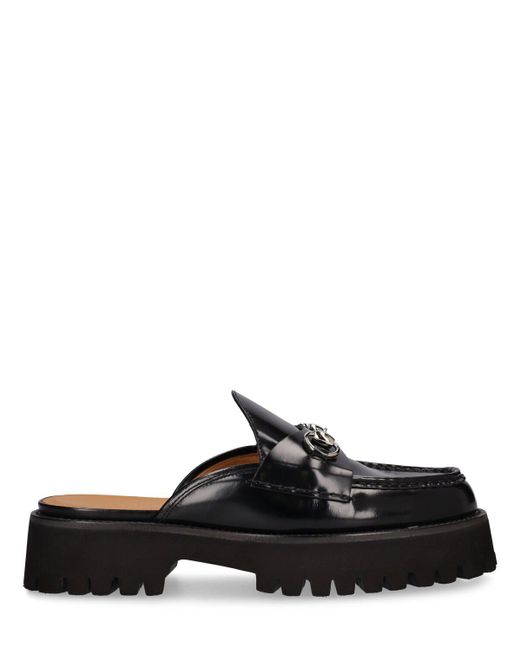 Gucci Black 35Mm Sylke Leather Mules