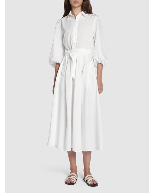 Vestido camisero midi de popelina de algodón Weekend by Maxmara de color White