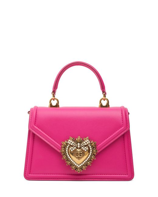 Dolce & Gabbana Pink Mini Handtasche Aus Leder "devotion"