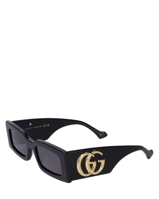 Gucci gg1425s Rectangular Acetate Sunglasses in Black | Lyst Canada