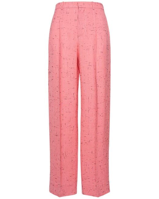 Bottega Veneta Pink Textured Crisscross Viscose Blend Pants for men