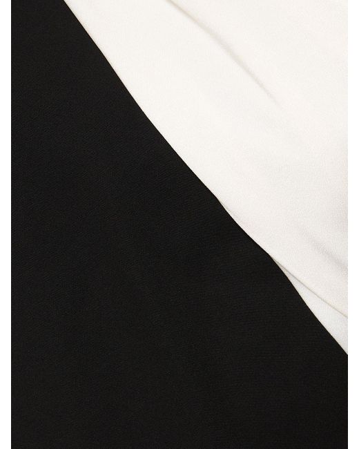 Roland Mouret Black Asymmetric Stretch Cady Maxi Dress