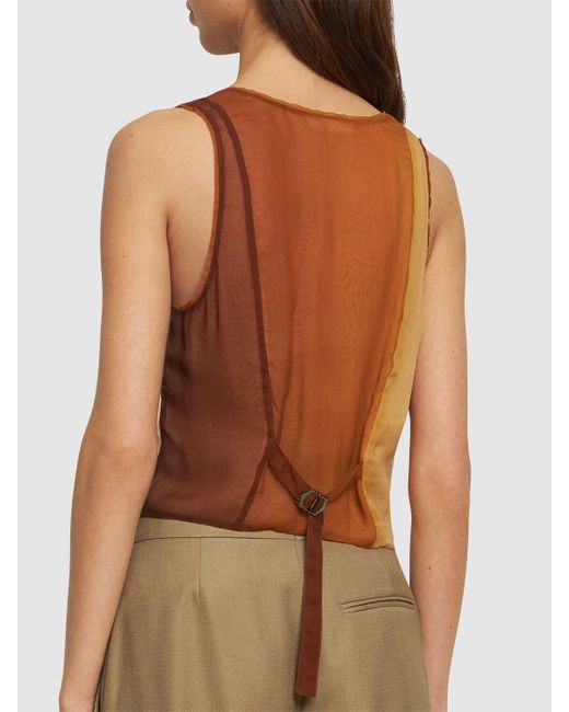 Forte Forte Brown Origami Degradé Georgette Waistcoat