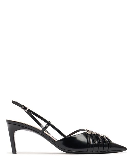 Gucci Black 65mm Leather Slingback Pumps