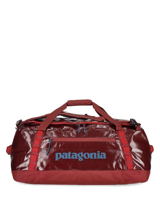 Patagonia Red 55l Logo Printed Black Hole Duffle Bag for men