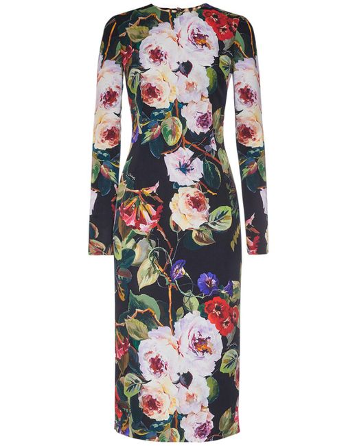 Vestito midi in seta charmeuse di Dolce & Gabbana in White