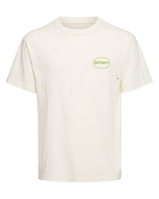 Camiseta de algodón Satisfy de hombre de color White