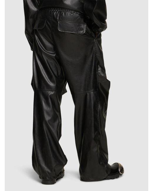 Pantalon en simili-cuir oval-d DIESEL pour homme en coloris Black