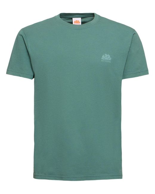 Camiseta de jersey de algodón con logo Sundek de hombre de color Green