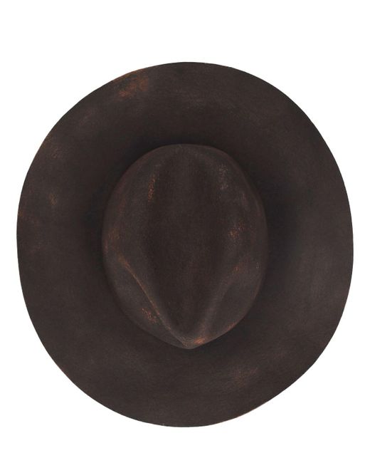 Sombrero fedora de lana Yohji Yamamoto de hombre de color Black
