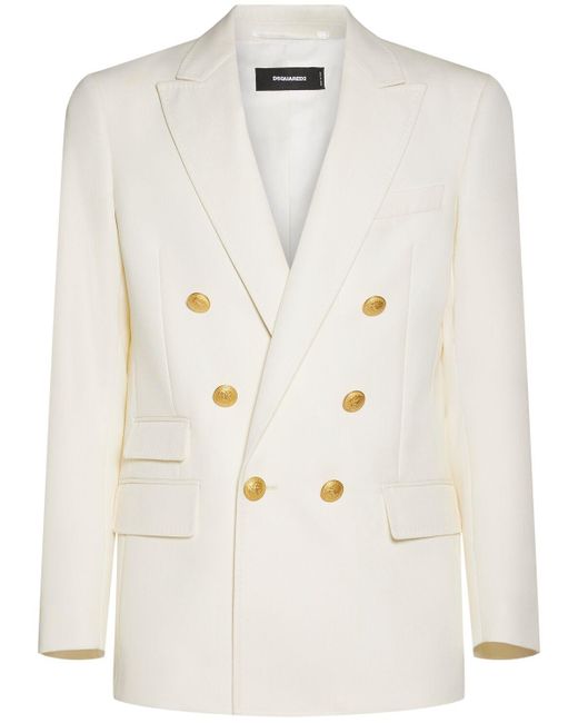 DSquared² Natural Double Breasted Blazer for men