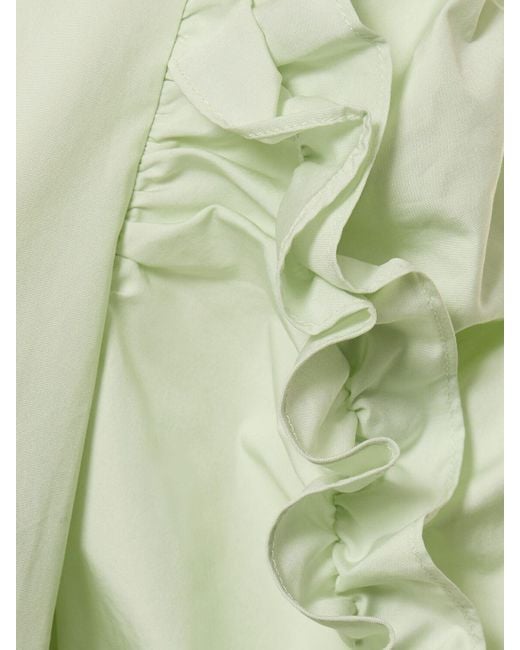 CECILIE BAHNSEN Green Vermont Cotton 3/4 Sleeve Mini Dress