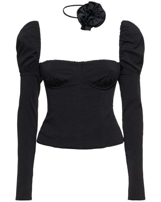 WeWoreWhat Black Stretch Tech Corset Top