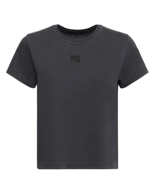 Alexander Wang Black Essential Shrunk Cotton Jersey T-Shirt