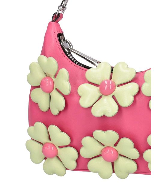 Moschino Flower Leather Top Handle Bag in Pink | Lyst