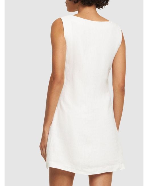Posse White Alice Linen Mini Dress
