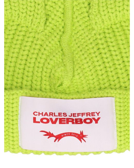 Charles Jeffrey Green Chunky Ears Cotton Beanie for men